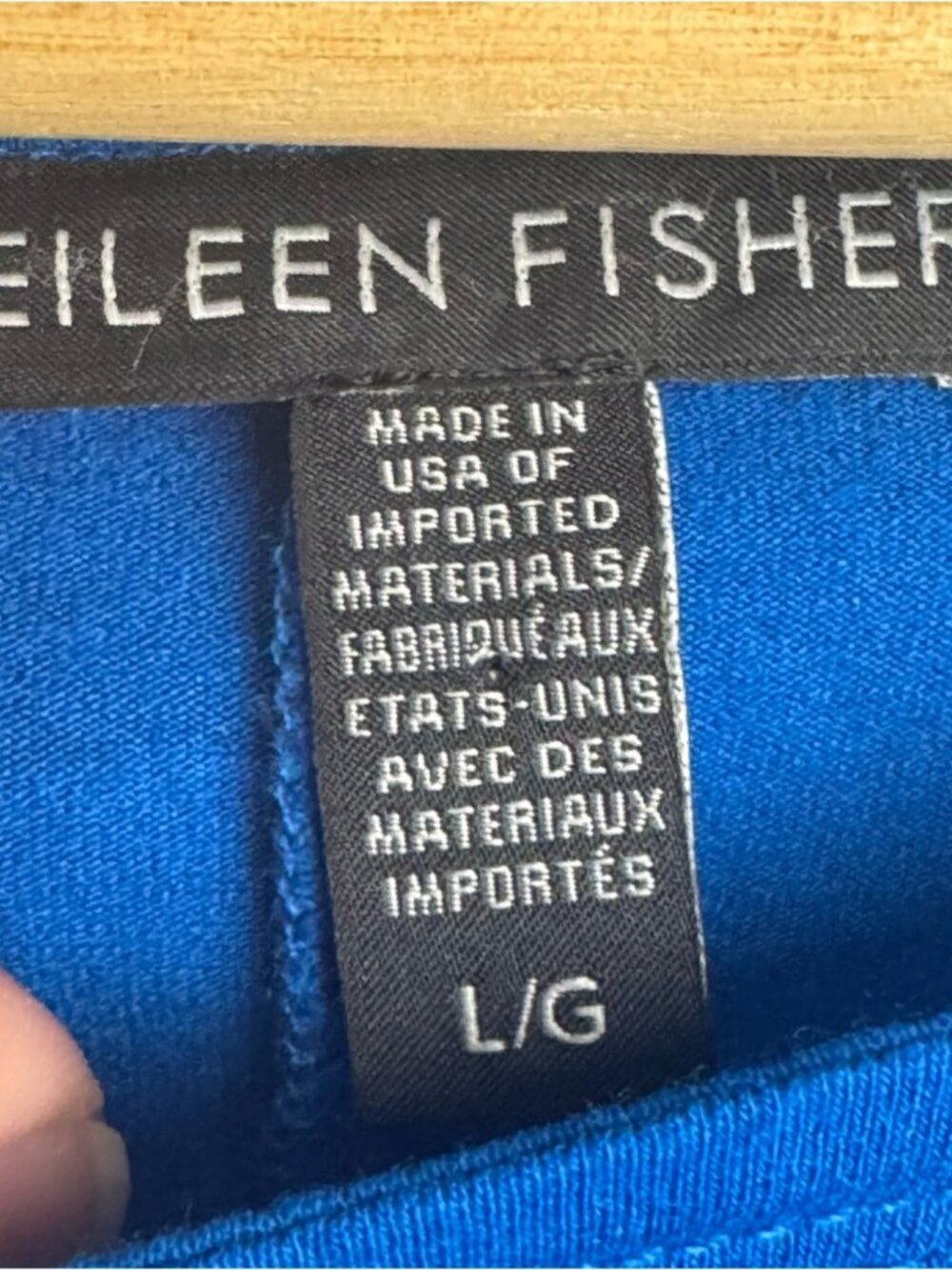 Eileen Fisher Cobalt Blue Layered Scoop-Neck Tunic size L with flaws